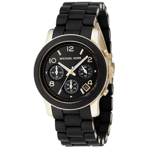 mk5191 ladies black rubber strap michael kors watch|Michael Kors Women's Runway Black Watch MK5191.